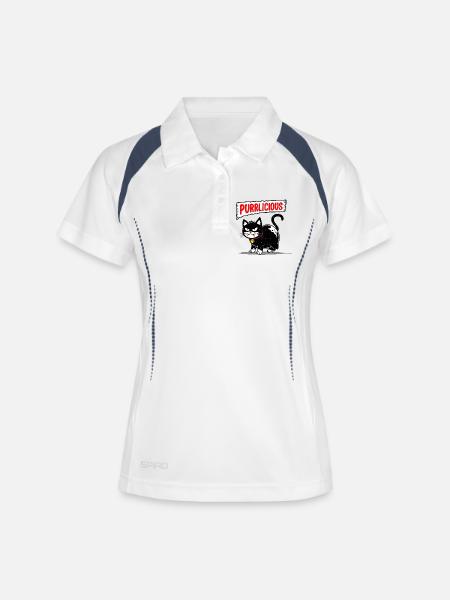 Cat Purrlicious - Women's Polo breathable - white/navy