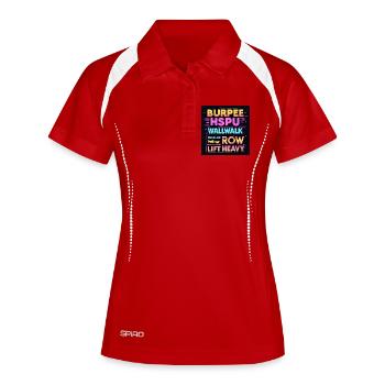 Fitness Workout Motivational Writing - Women's Polo breathable - white/navy - Front