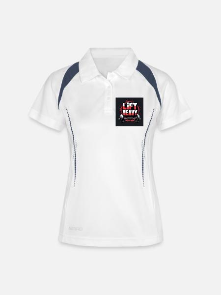 Motivational design for the gym - Women's Polo breathable - white/navy