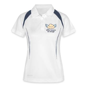 Cloud with Wings and Inspirational Quote - Women's Polo breathable - white/navy - Front