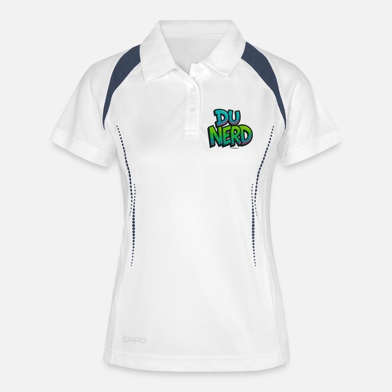 Nerd design with gradient - Women's Polo breathable - white/navy