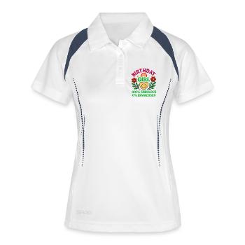 Belle conception de fille d’anniversaire - Polo respirant Femme - blanc/marine - Devant