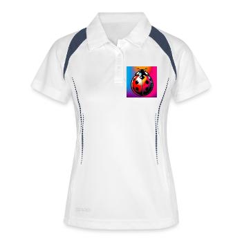 Marienkäfer - Frauen Polo atmungsaktiv - Weiß/Navy - Vorne