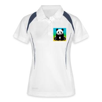 panda - Polo respirant Femme - blanc/marine - Devant