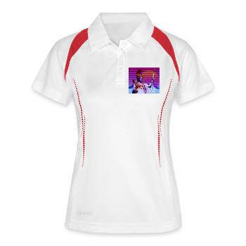 Déesse stylisée abstraite Athéna - Polo respirant Femme - blanc/marine - Devant