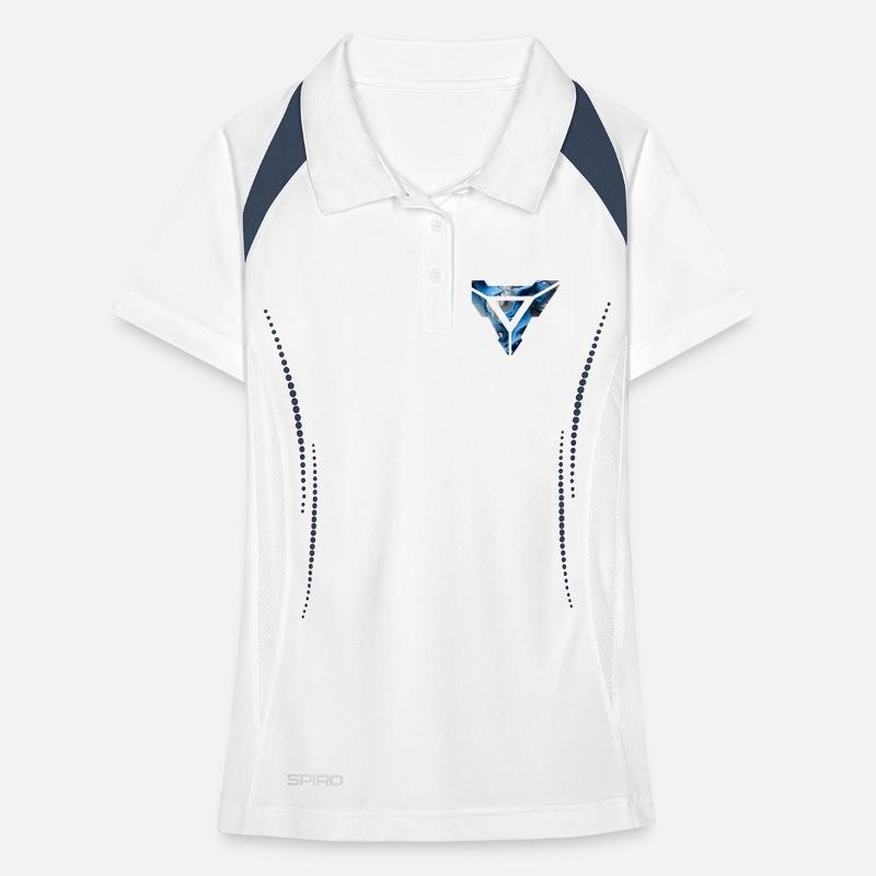 Abstract Blue Fluid Triangular Design Women's Polo breathable