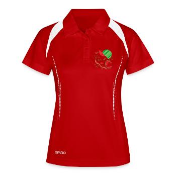 Abstrakte Wassermelonen-Design - Frauen Polo atmungsaktiv - Weiß/Navy - Vorne
