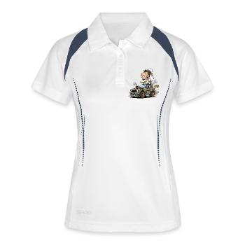 Moutons fantaisistes rugissants - Polo respirant Femme - blanc/marine - Devant