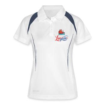 Lugano Port Souvenir - Polo respirant Femme - blanc/marine - Devant