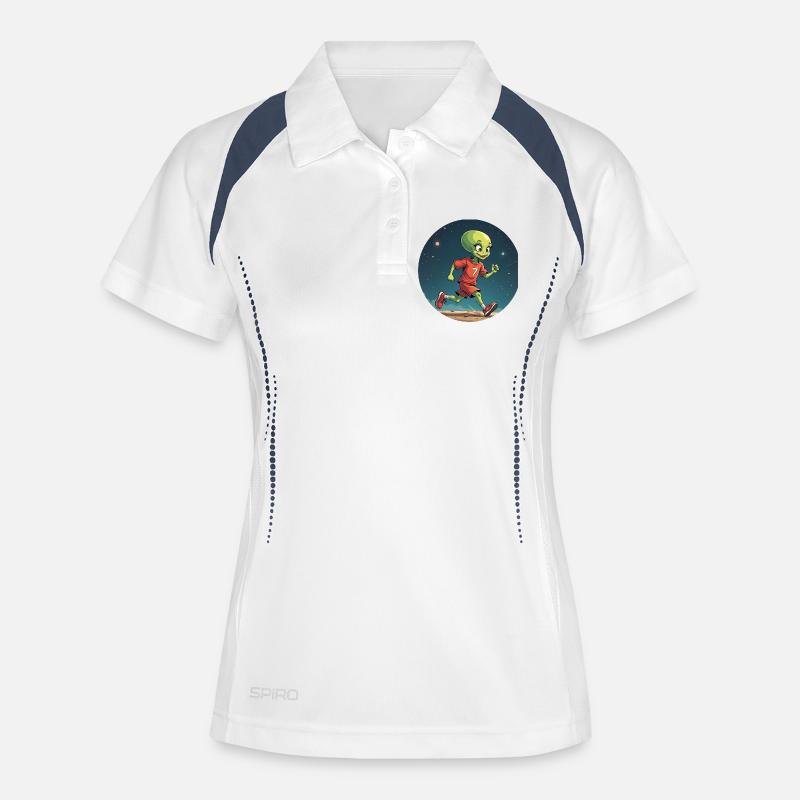 Alien runner with soccer jersey - Women's Polo breathable - white/navy