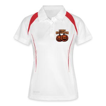 Citrouilles effrayantes pour Halloween - Polo respirant Femme - blanc/marine - Devant