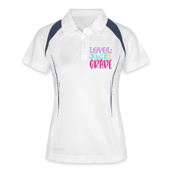 Stufe 5. Klasse - Frauen Polo atmungsaktiv - Weiß/Navy - Vorne