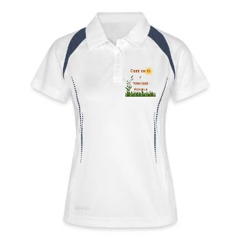 Glaube an dich selbst und alles wird möglich sein - Frauen Polo atmungsaktiv - Weiß/Navy - Vorne