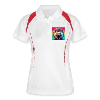 Igel - Frauen Polo atmungsaktiv - Weiß/Navy - Vorne
