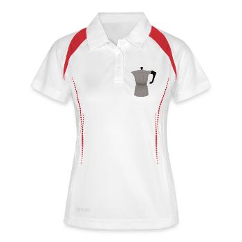 Vintage Coffee Maker Illustration - Women's Polo breathable - white/navy - Front