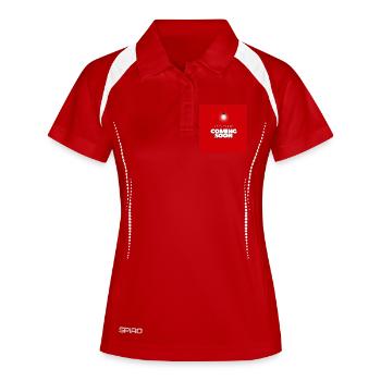 Bold Red Waiting Announcement Design - Women's Polo breathable - white/navy - Front