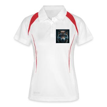 Majestic Wolf with Fire View - Women's Polo breathable - white/navy - Front