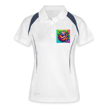 Faultier - Frauen Polo atmungsaktiv - Weiß/Navy - Vorne