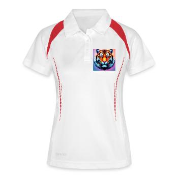 tigre - Polo respirant Femme - blanc/marine - Devant