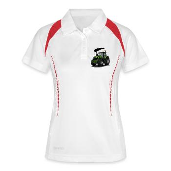 Tracteur Vert Illustré pour Enfants - Polo respirant Femme - blanc/marine - Devant