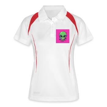 Extraterrestre Sourire Cosmiques - Polo respirant Femme - blanc/marine - Devant