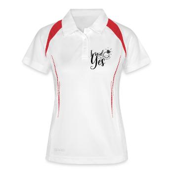 I said yes, Mariage - Polo respirant Femme - blanc/marine - Devant