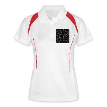 Ingénieux motif floral dentelle blanche noire - Polo respirant Femme - blanc/marine - Devant