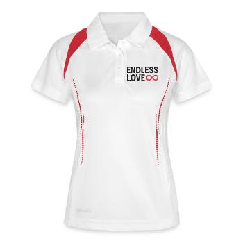 Unendliche Liebe Infinity Design - Frauen Polo atmungsaktiv - Weiß/Navy - Vorne