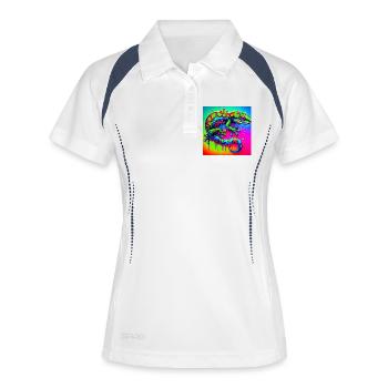 Gecko - Polo respirant Femme - blanc/marine - Devant