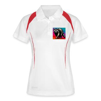 Raton laveur - Polo respirant Femme - blanc/marine - Devant