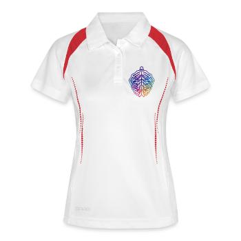 Neural Leaf-Schaltkreisdesign - Frauen Polo atmungsaktiv - Weiß/Navy - Vorne