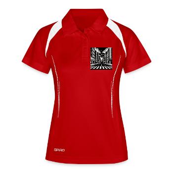 Urban Street Perspective – Black & White Art - Women's Polo breathable - white/navy - Front