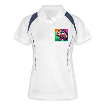 loutre - Polo respirant Femme - blanc/marine - Devant