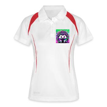 hérisson - Polo respirant Femme - blanc/marine - Devant