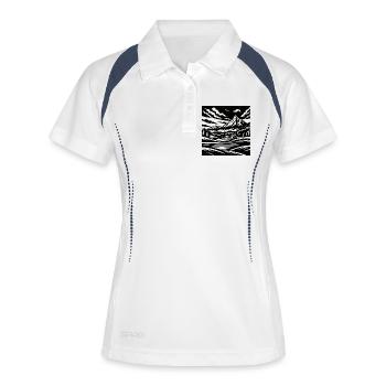 Alpine Landscape – Mountain Style Shirt - Frauen Polo atmungsaktiv - Weiß/Navy - Vorne