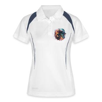 Himmlischer Gitarrist Kunst Illustration - Frauen Polo atmungsaktiv - Weiß/Navy - Vorne