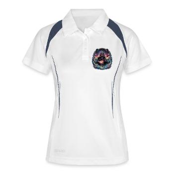 Illustration de musicien astronaute mystique - Polo respirant Femme - blanc/marine - Devant