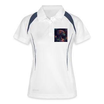 Mythical Jungle Dragon Illustration - Women's Polo breathable - white/navy - Front