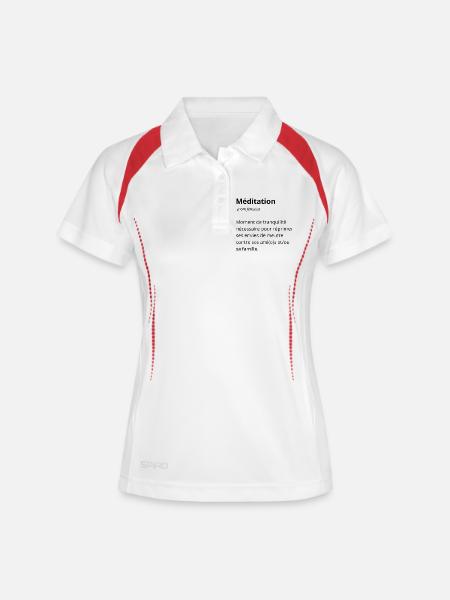 Expression definition tee - Cool humor top - Women's Polo breathable - white/navy