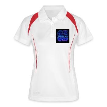 Neon Bass Soundwave T Shirt Design - Polo respirant Femme - blanc/marine - Devant