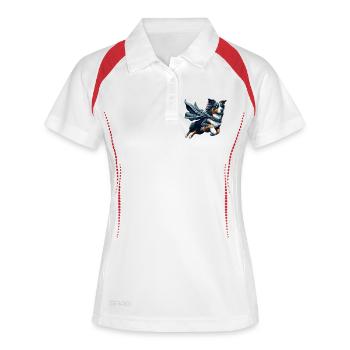 Super chien berger australien Sheppie cadeau - Polo respirant Femme - blanc/marine - Devant