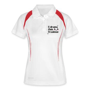 Président du K-Drama Club Kawaii Design - Polo respirant Femme - blanc/marine - Devant