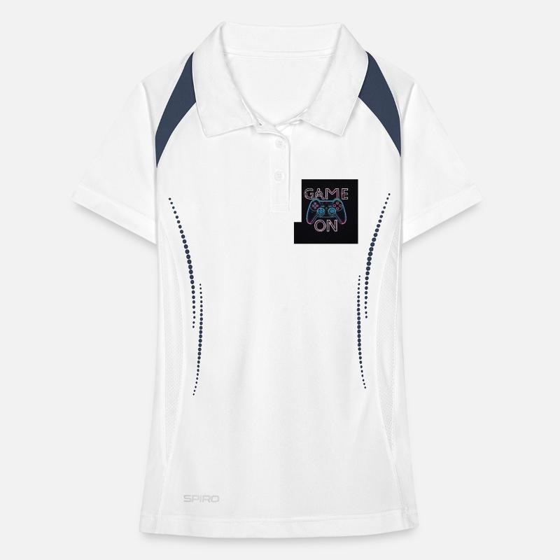 Neon Gaming Controller Design Women's Polo breathable