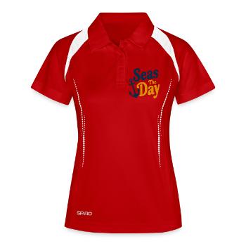 Seas The Day - Anchor Symbol - Women's Polo breathable - white/navy - Front