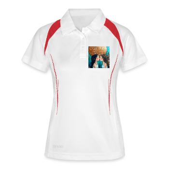 Portrait de Femmes Fusionnelles - Polo respirant Femme - blanc/marine - Devant