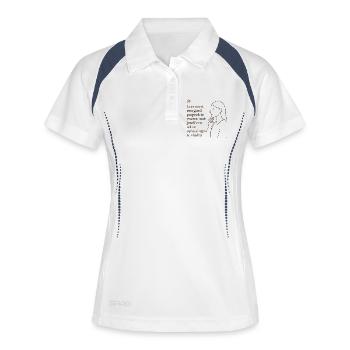 Illustration zum persönlichen Lernvorschlag - Frauen Polo atmungsaktiv - Weiß/Navy - Vorne