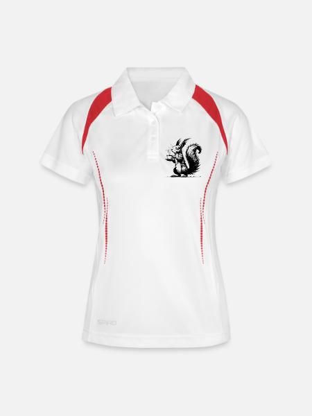 Small Squirrel, Big Cup Squirrel Caffeine - Women's Polo breathable - white/navy