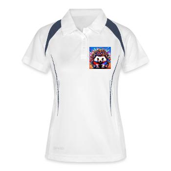 Igel - Frauen Polo atmungsaktiv - Weiß/Navy - Vorne