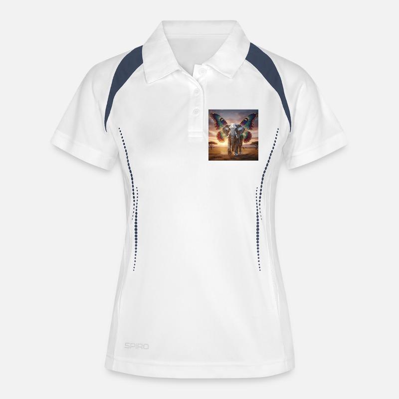 Mosaic elephant wing at sunset - Women's Polo breathable - white/navy
