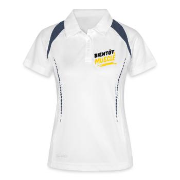Design Musculature Énergique en Style Urban - Polo respirant Femme - blanc/marine - Devant